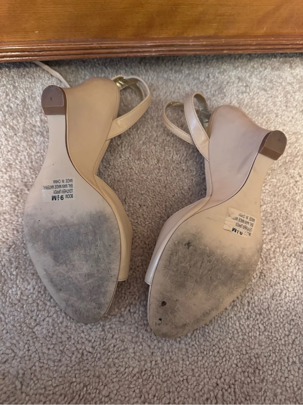 Chinese Laundry Beige Ankle-Strap Wedge Sandals